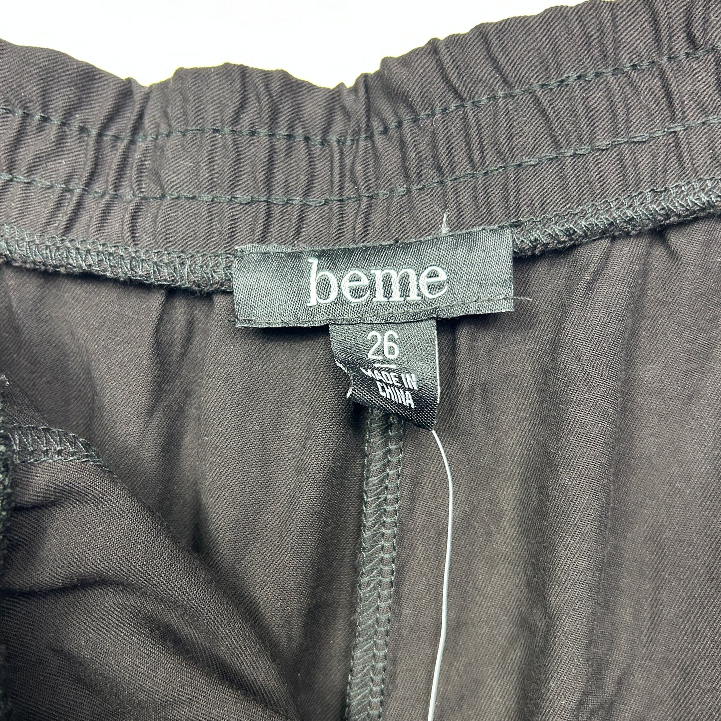 beme Pants Size 26 Black Zipper Pockets New