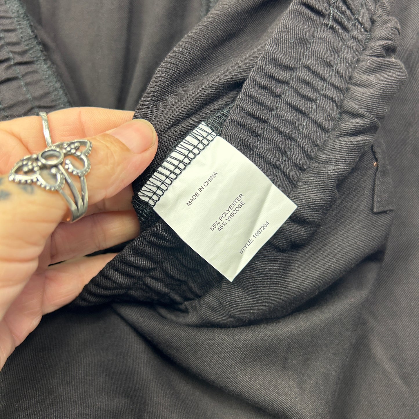 beme Pants Size 26 Black Zipper Pockets New