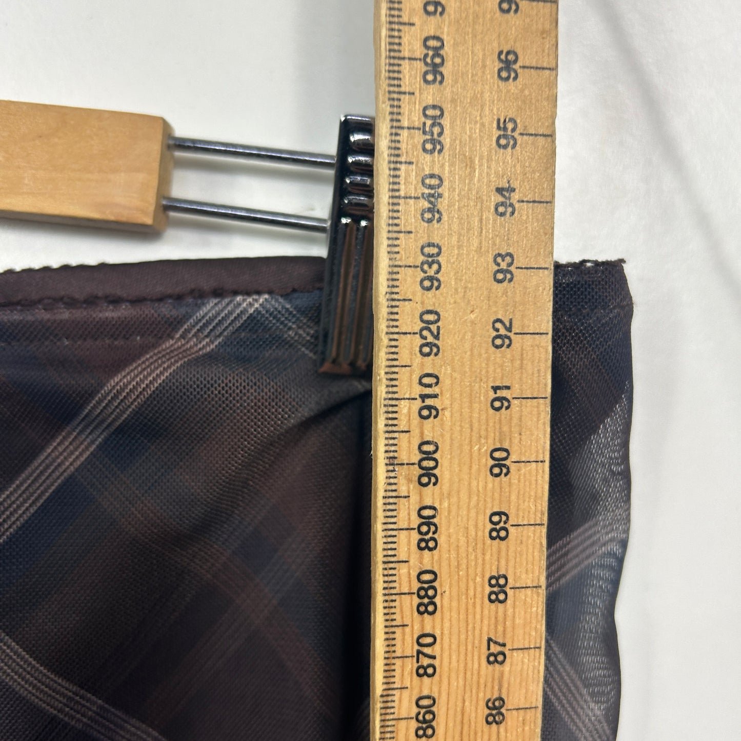 & me Brown Check Mesh Skirt - Size 16