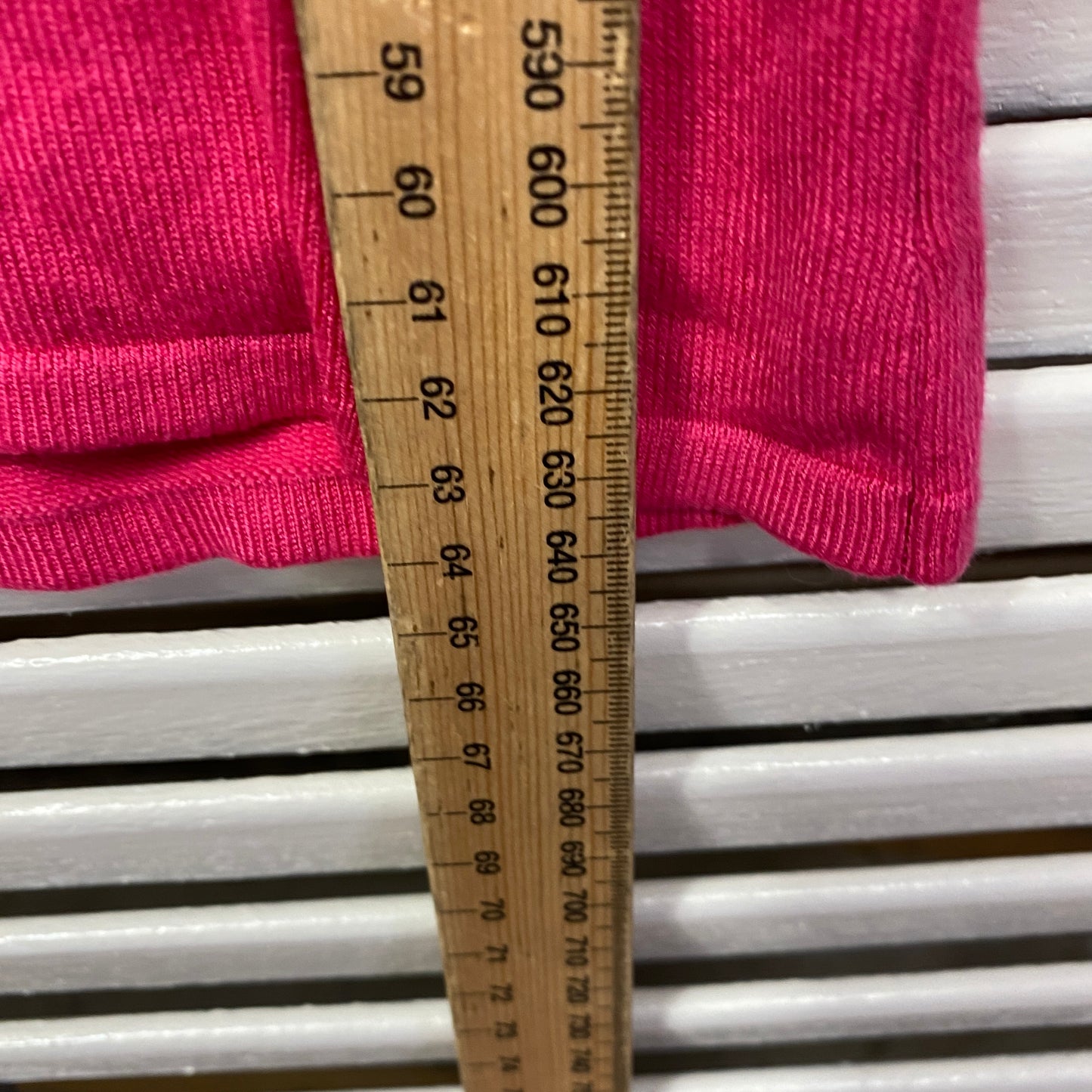 The Works Top Size 14 Large Pink Ruffle Neckline Rayon