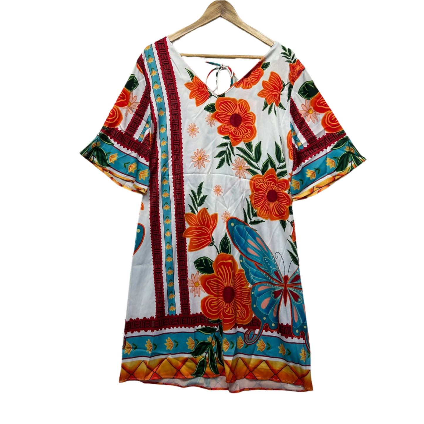 Ador Dress Size 2XL 16 18 Multicoloured Floral Short Sleeve