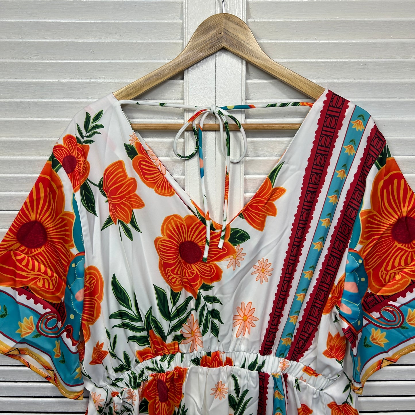 Ador Dress Size 2XL 16 18 Multicoloured Floral Short Sleeve