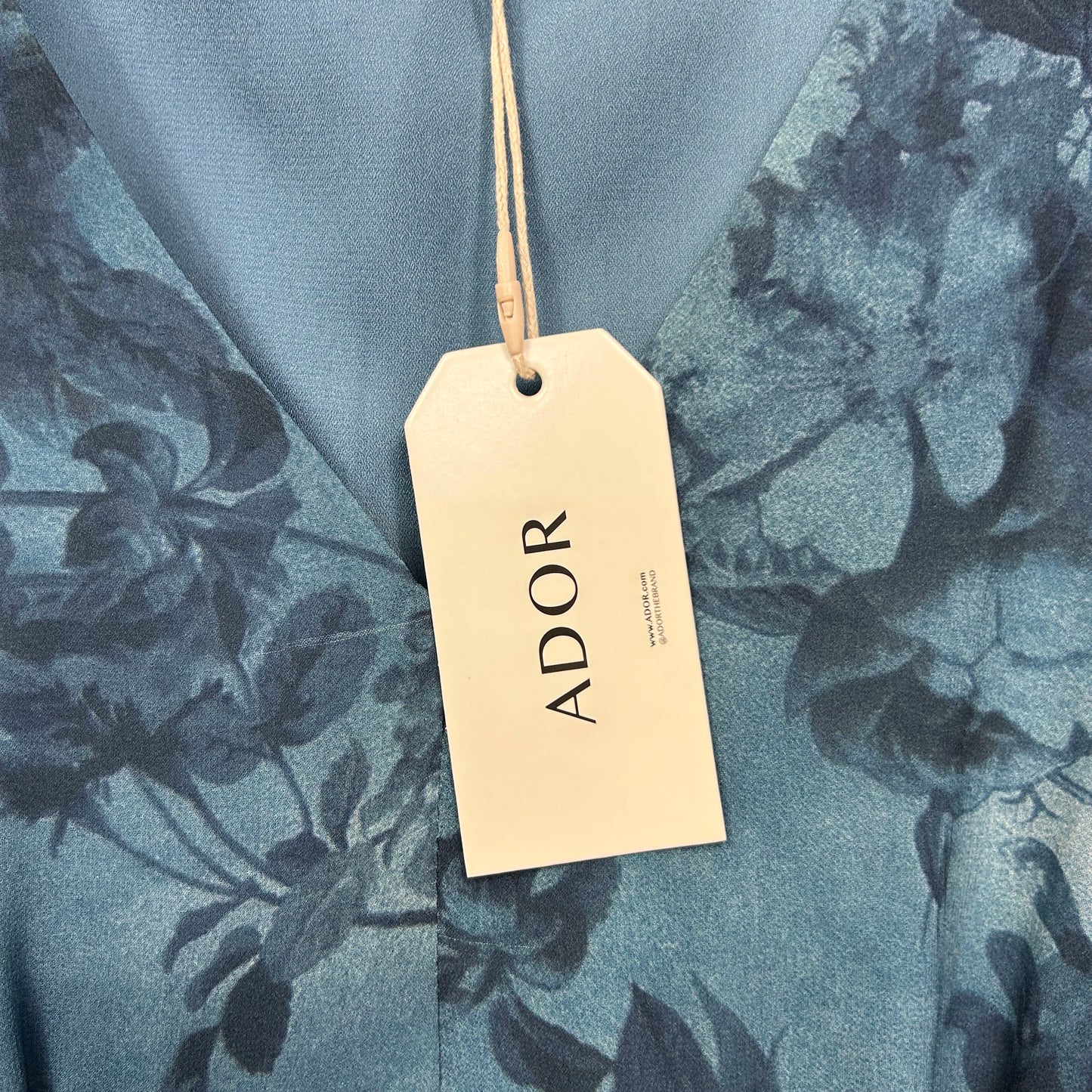 Ador Dress Size 14 Large Teal Black Floral Cocktail New