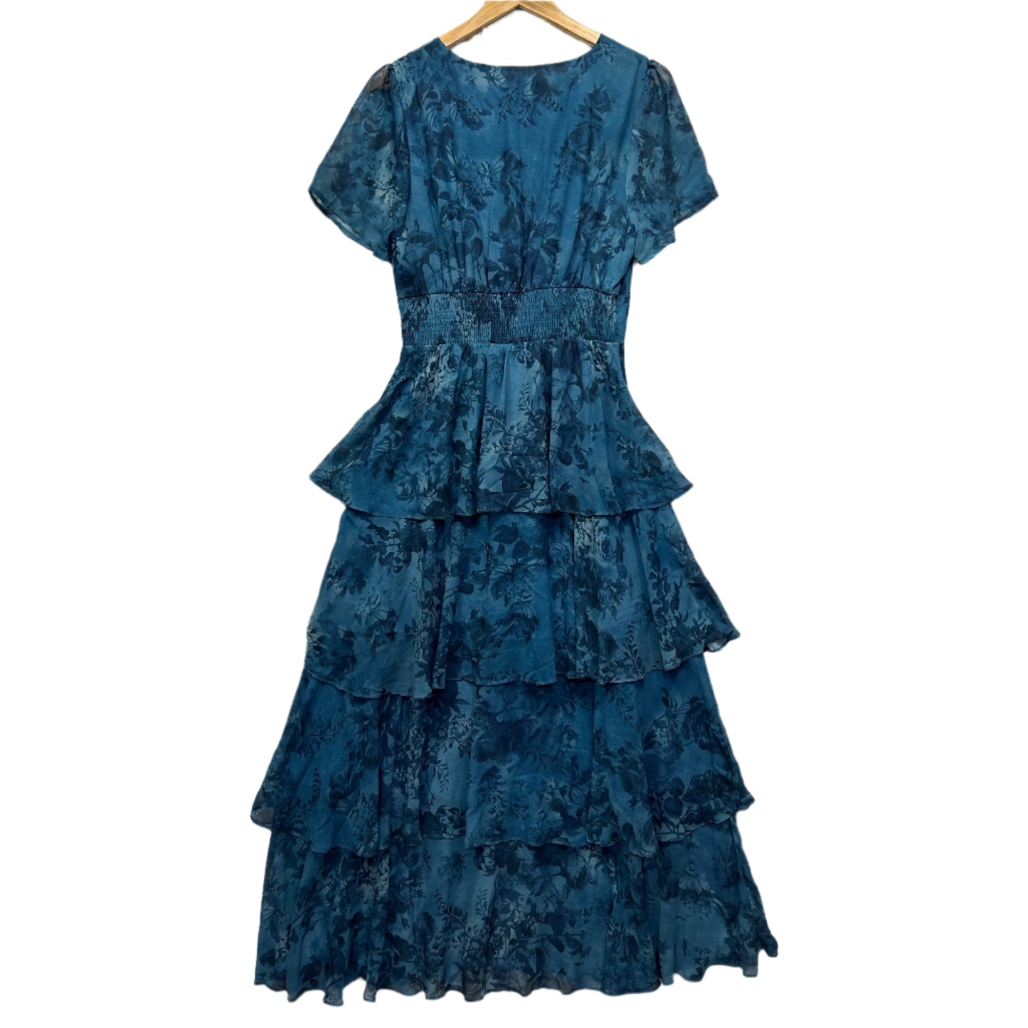 Ador Dress Size 14 Large Teal Black Floral Cocktail New