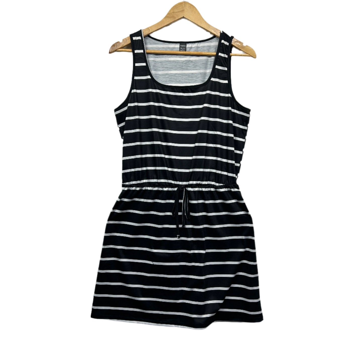 Shein Dress Size Large 14 Black White Striped Sleeveless