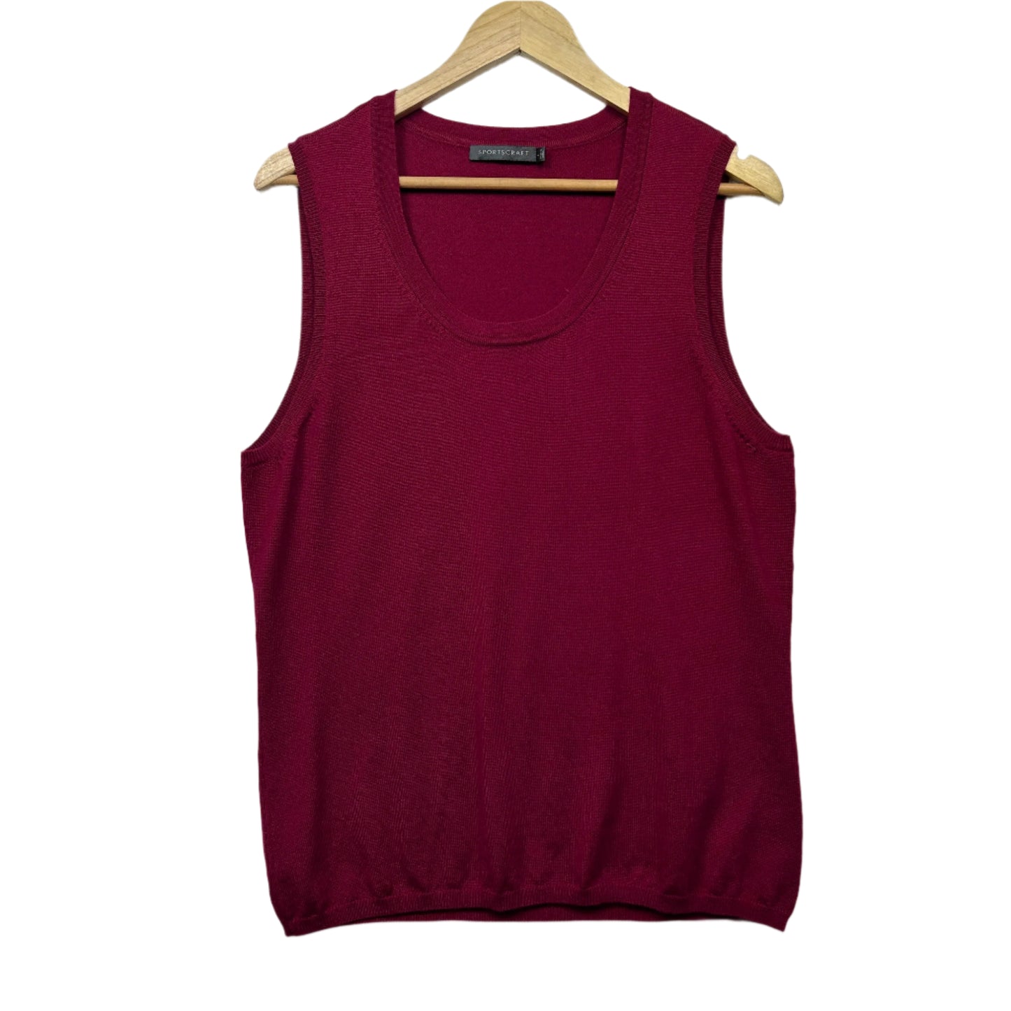 Sportscraft Wool Knit Top Size 14 Large Sleeveless