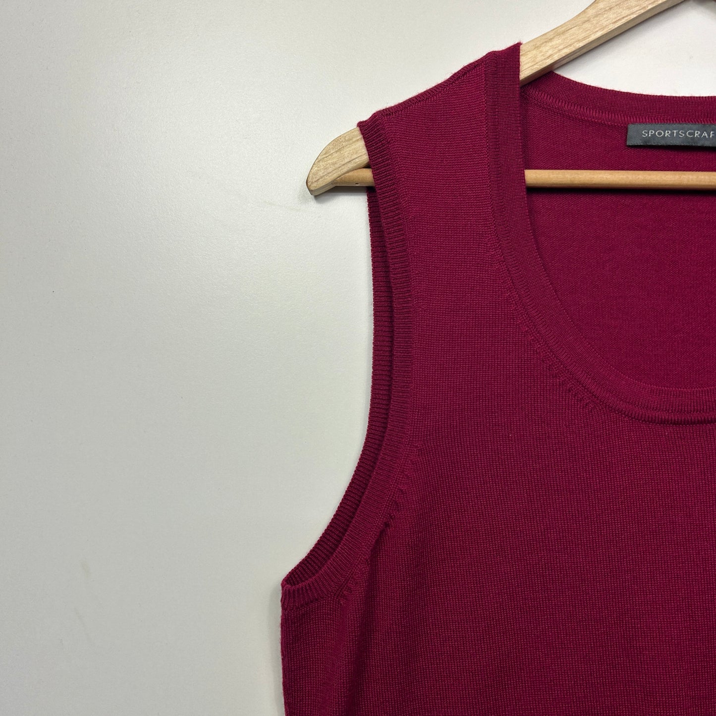 Sportscraft Wool Knit Top Size 14 Large Sleeveless