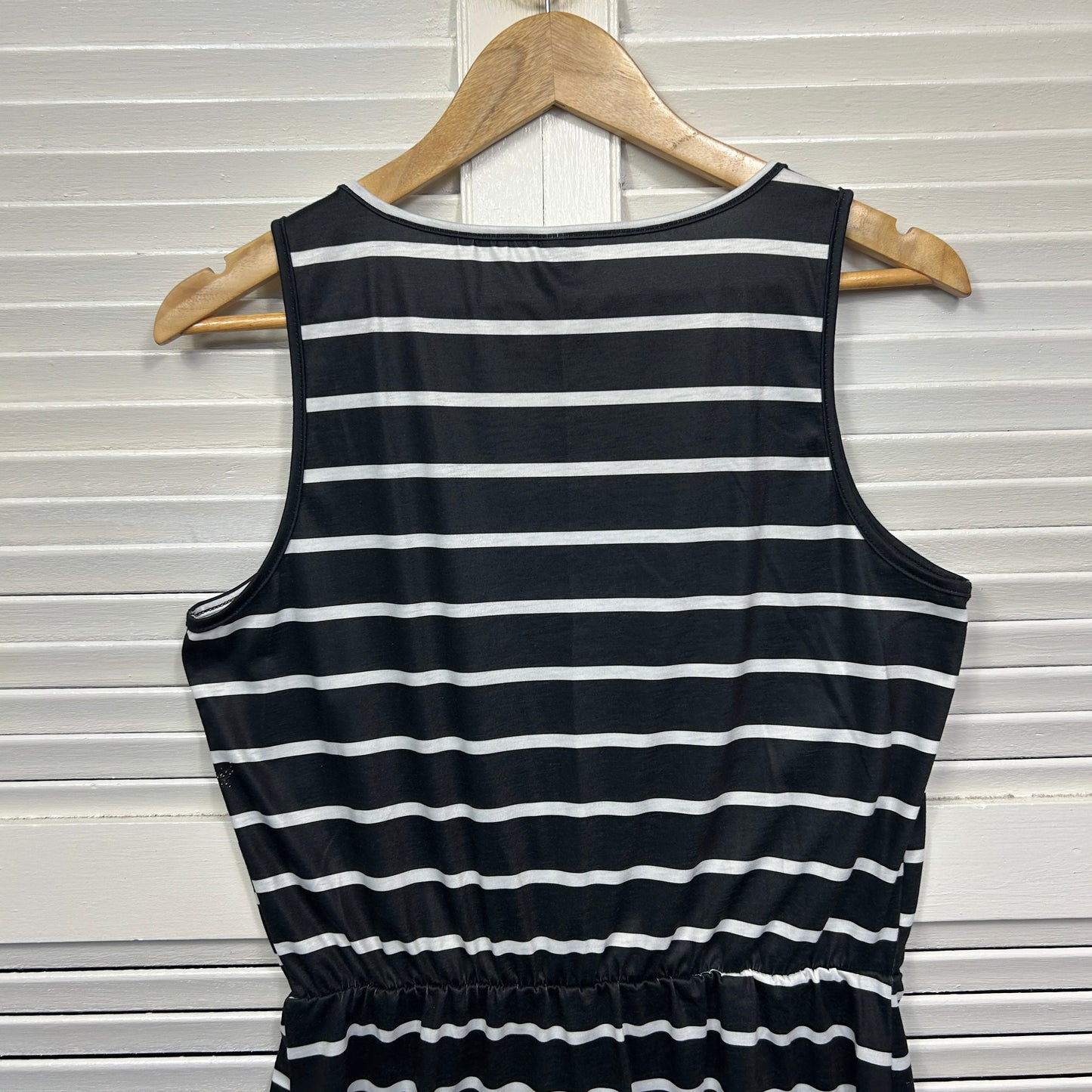 Shein Dress Size Large 14 Black White Striped Sleeveless