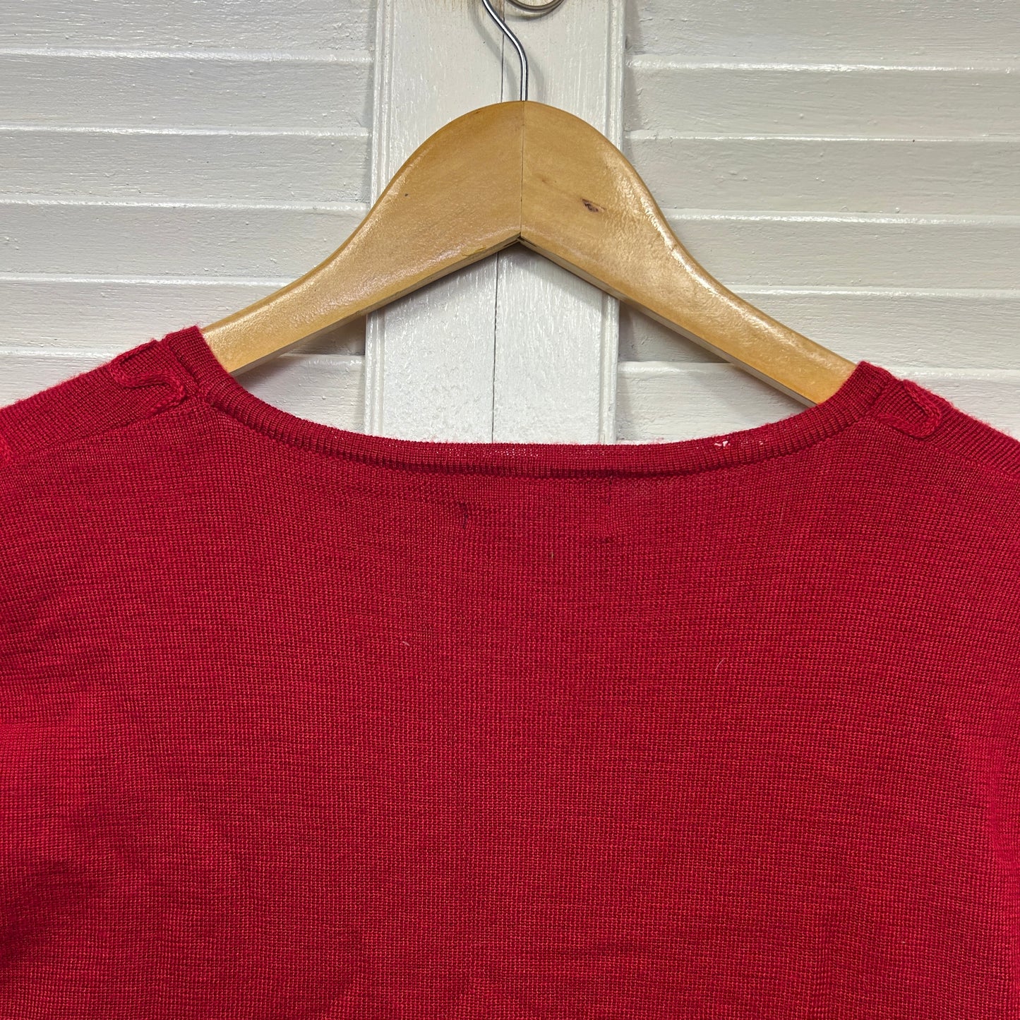 Vintage Wool Vest Size Large 14 Red Sleeveless Jumper