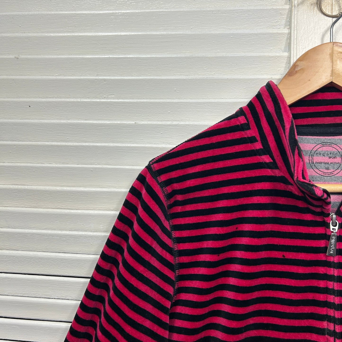 Regatta Jumper Activewear Size 16 Pink Striped Full Zip Up