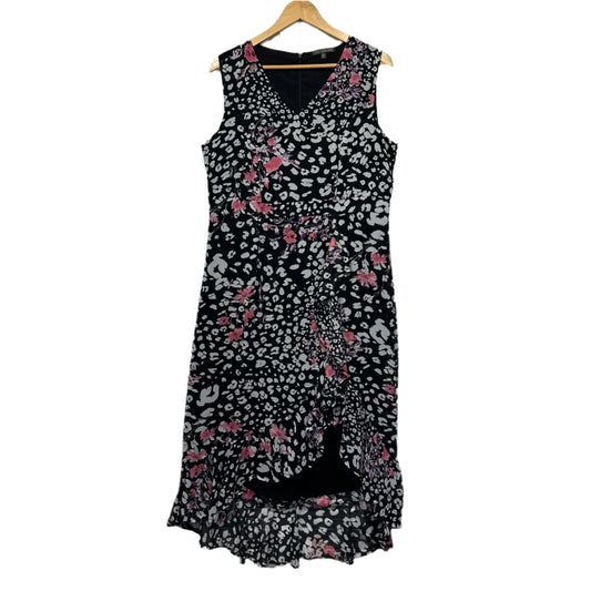 Liz Jordan Dress Size 14  Sleeveless Black White Pink Cocktail