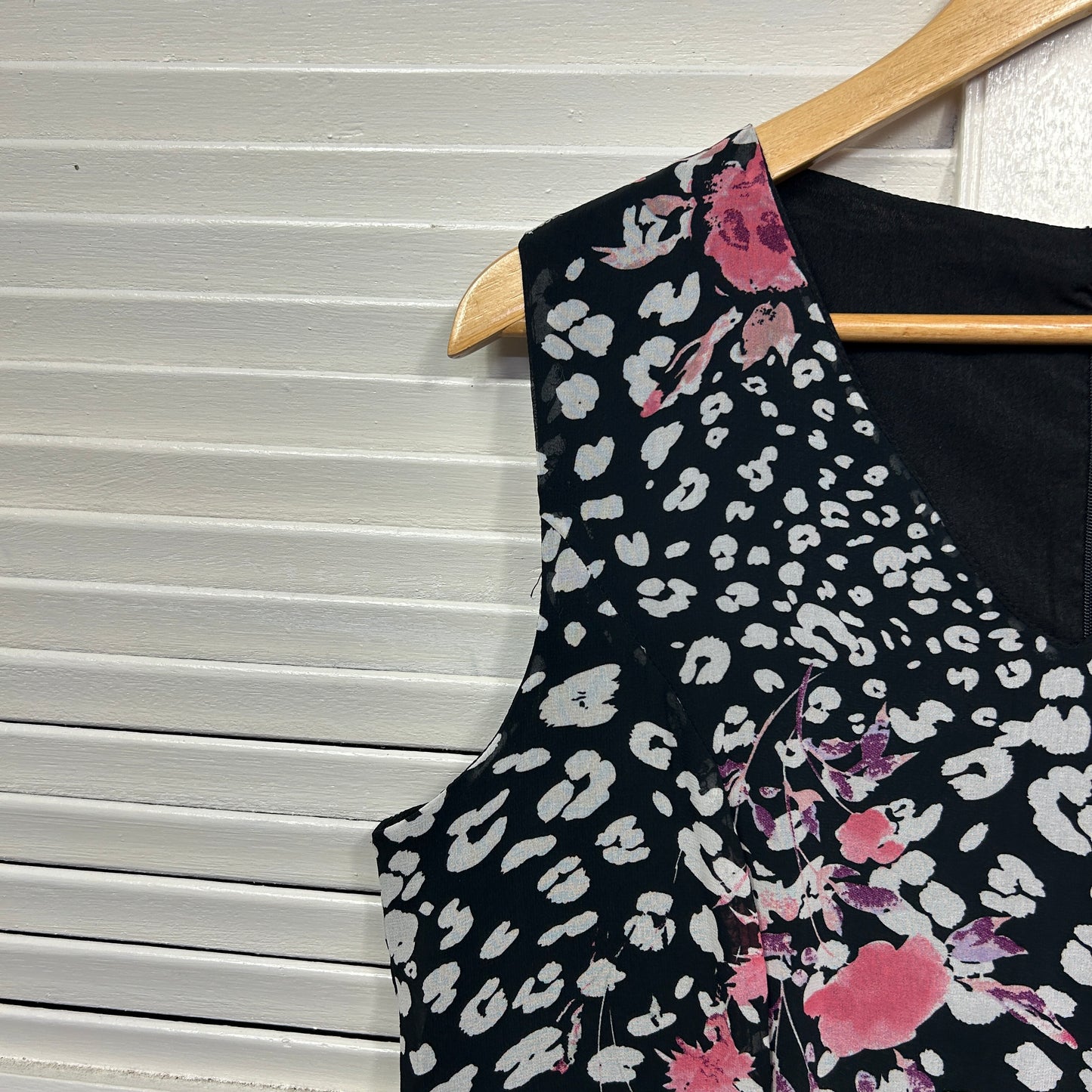 Liz Jordan Dress Size 14 Sleeveless Black White Pink Cocktail