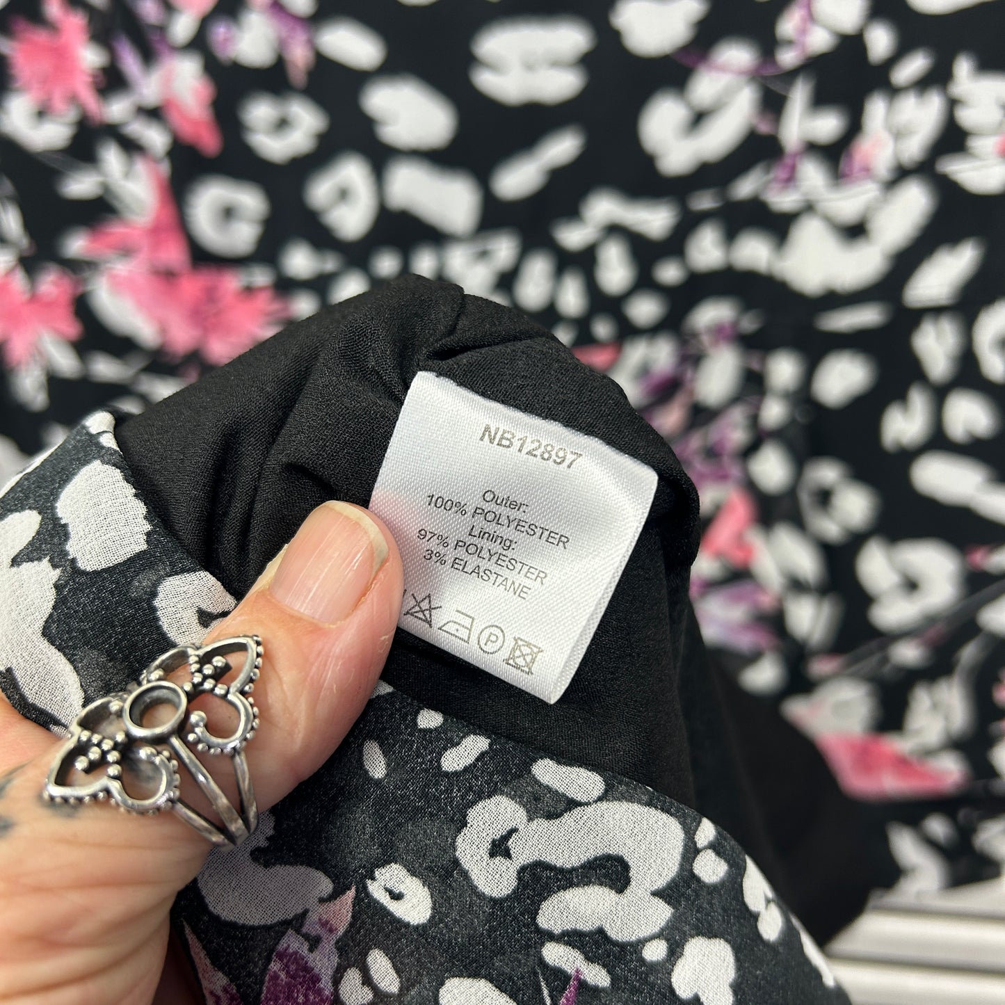 Liz Jordan Dress Size 14 Sleeveless Black White Pink Cocktail