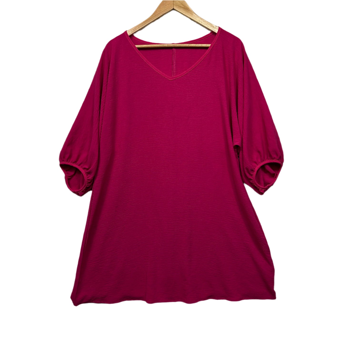 Shein Curve Top Size 16 0XL Pink 3/4 Sleeve