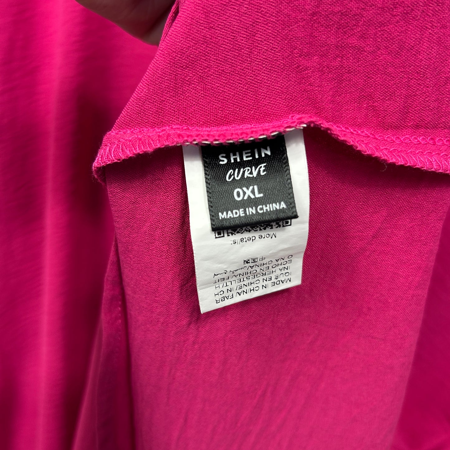 Shein Curve Top Size 16 0XL Pink 3/4 Sleeve