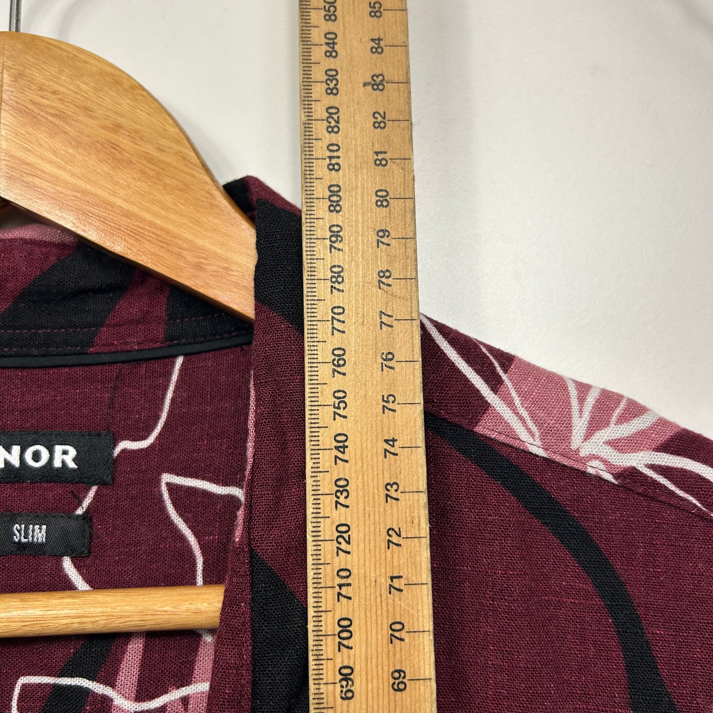 Connor Shirt Size 3Xl Slim Fit Short Sleeve Maroon Floral