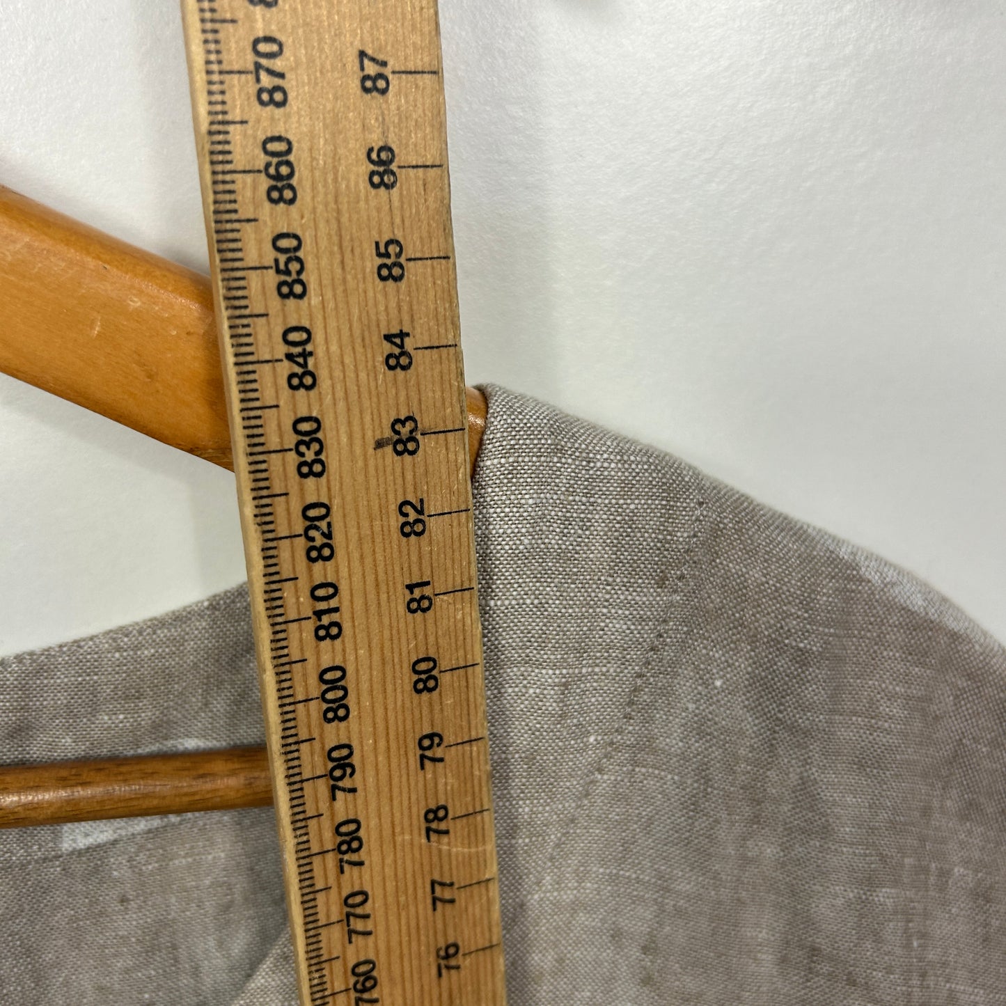 Virtuelle Beige Polka Dot Linen Top - Size 22