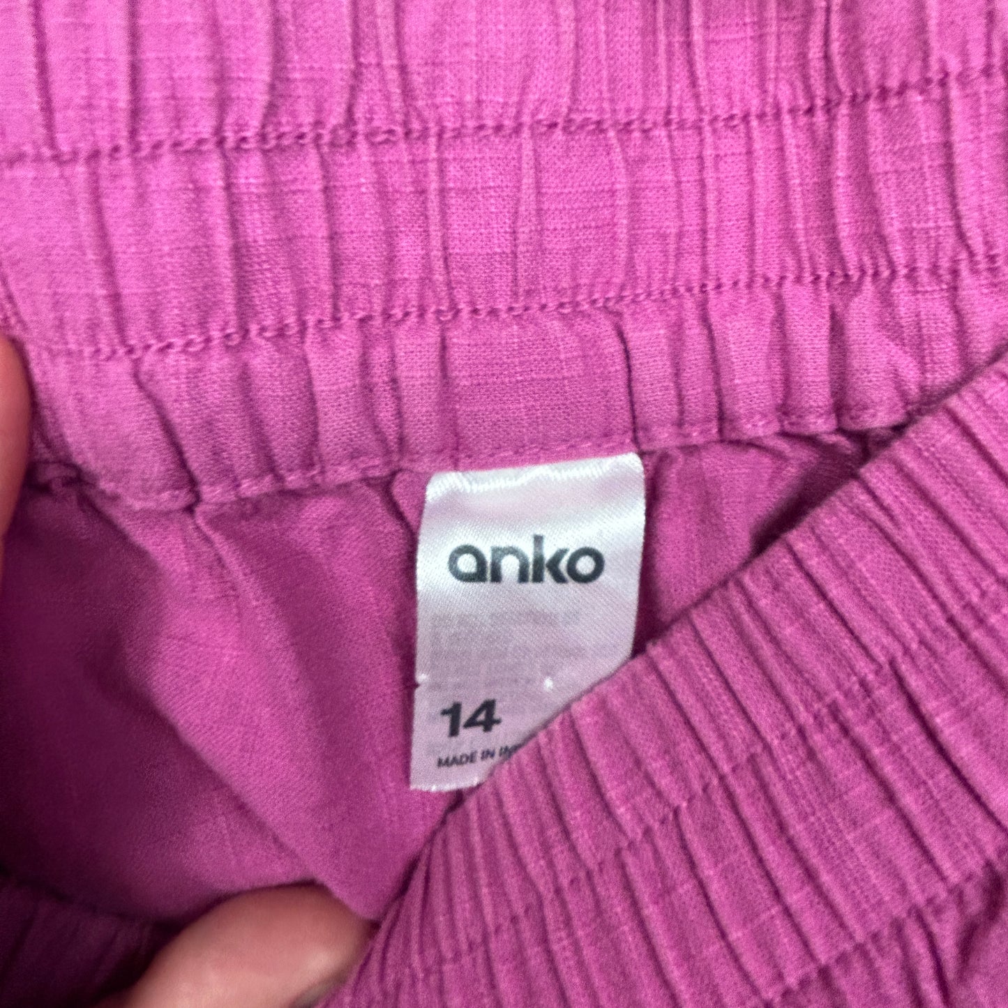 Anko Mini Skirt SIze 14 Pink Cotton Elastic Waist