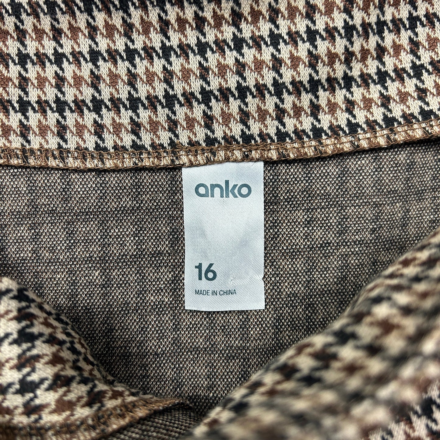 Anko Mini Skirt Size 16 Houndstooth Check Elastic Waist