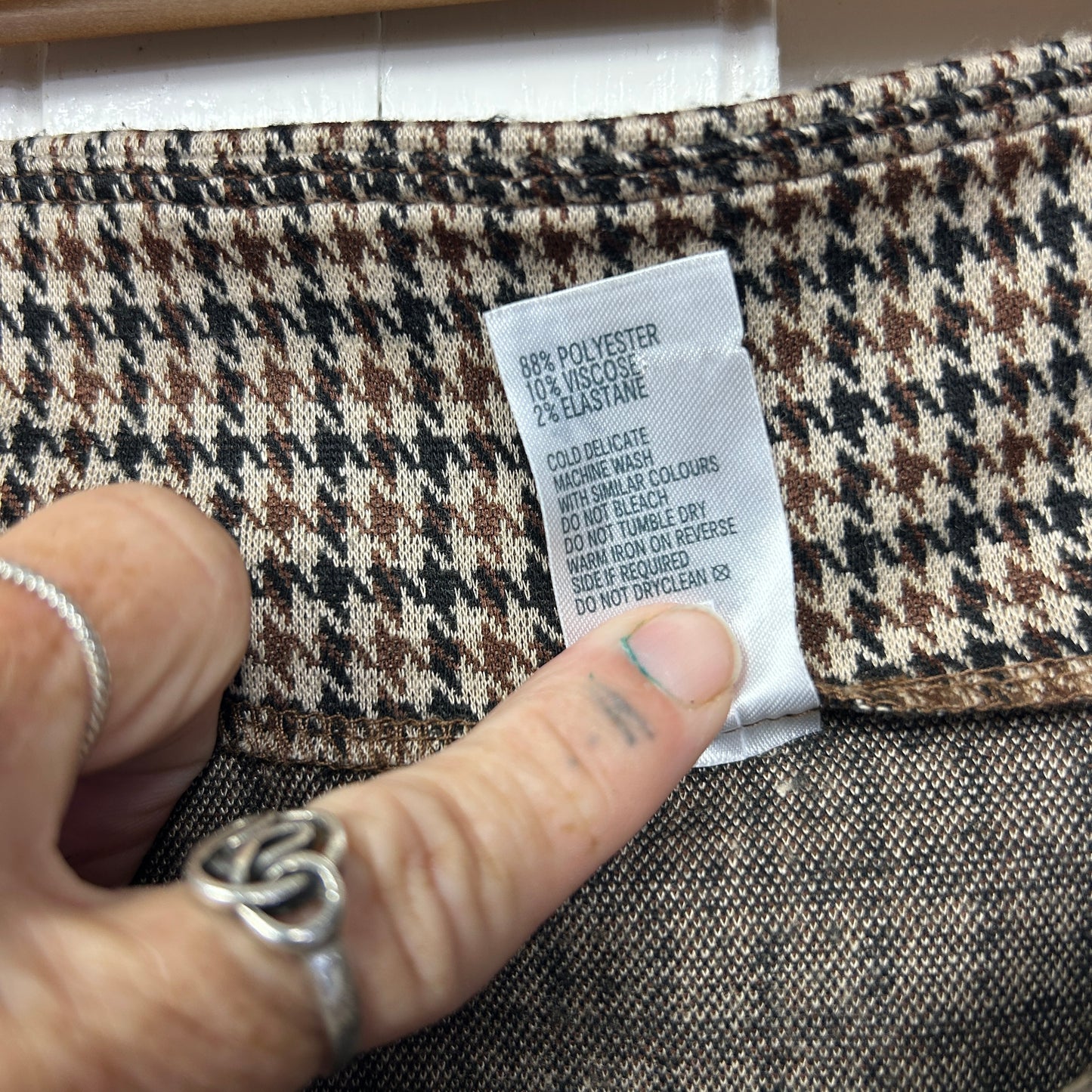 Anko Mini Skirt Size 16 Houndstooth Check Elastic Waist