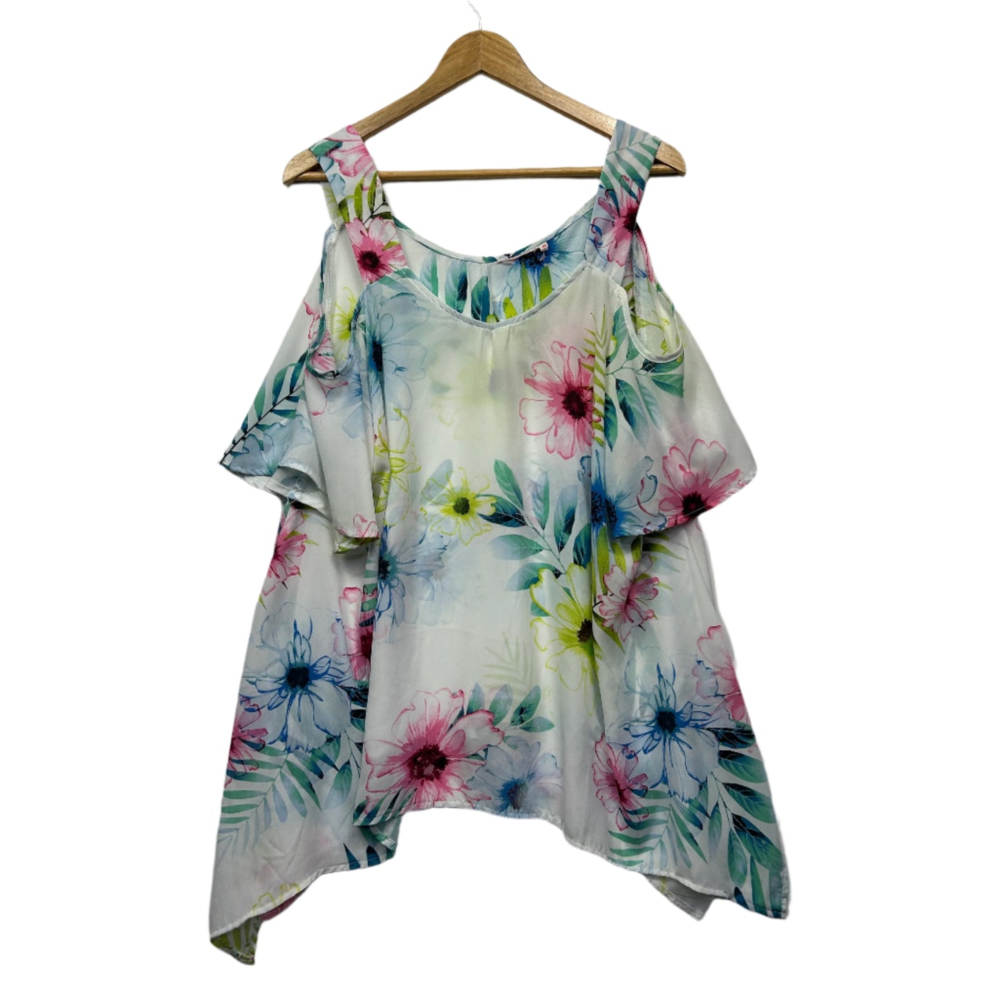 Millers Top Size 16 Cold Shoulder Sleeve Floral
