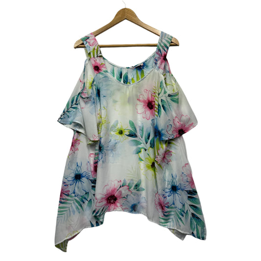 Millers Top Size 16 Cold Shoulder Sleeve Floral