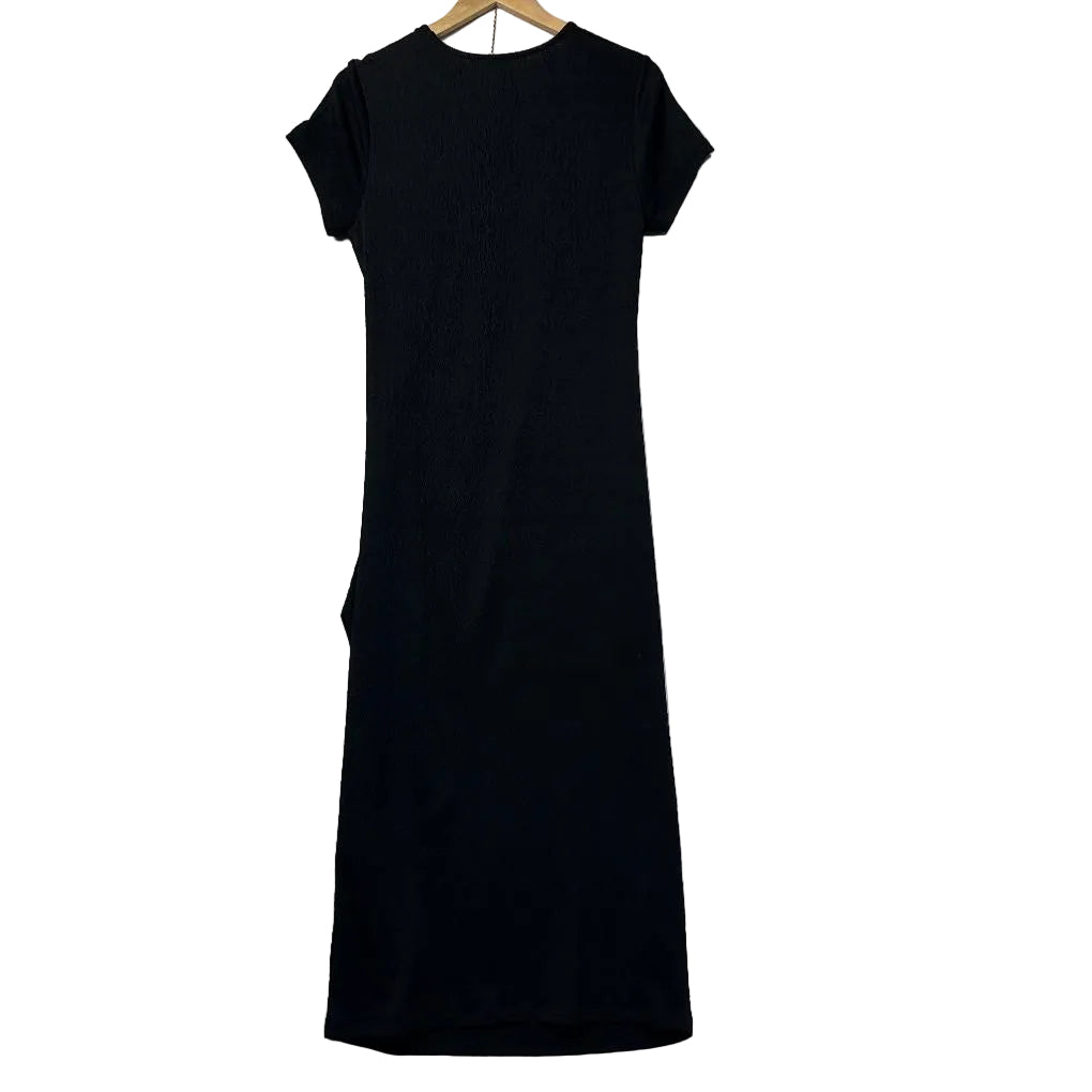 Decjuba Black Fauz Wrap Dress - Size 14