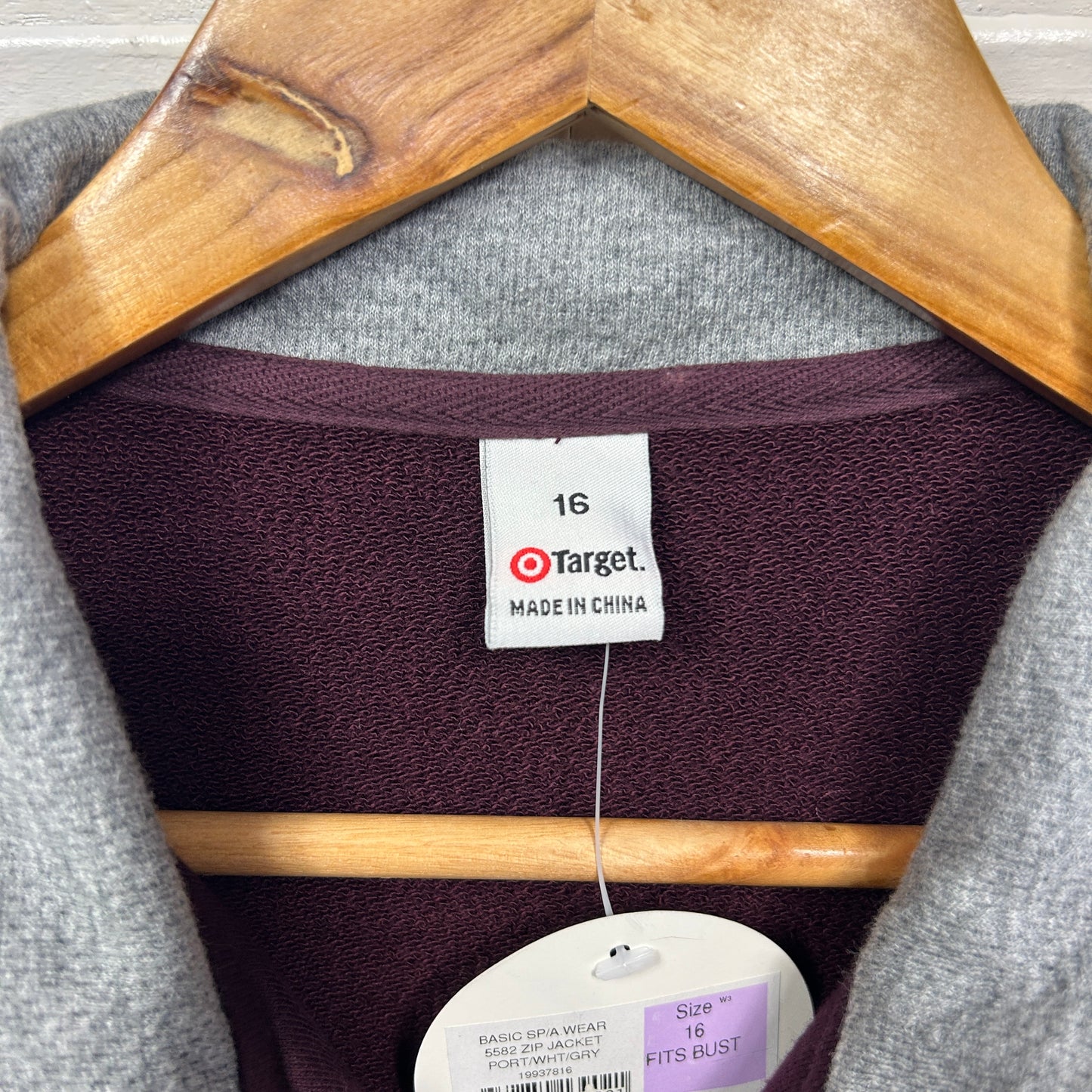 Target Jumper Size 16 Maroon Long Sleeve Full Zip Up New