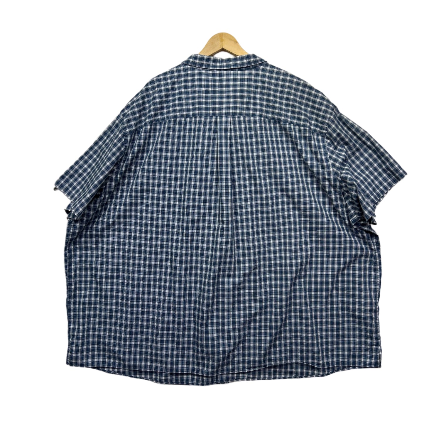 HB Shirt Mens Size 6XL Short Sleeve Blue Check