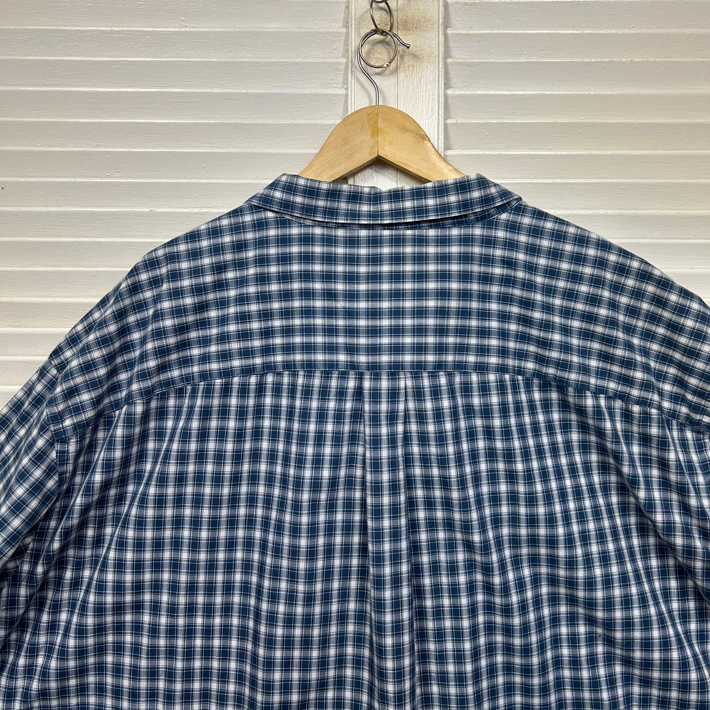 HB Shirt Mens Size 6XL Short Sleeve Blue Check