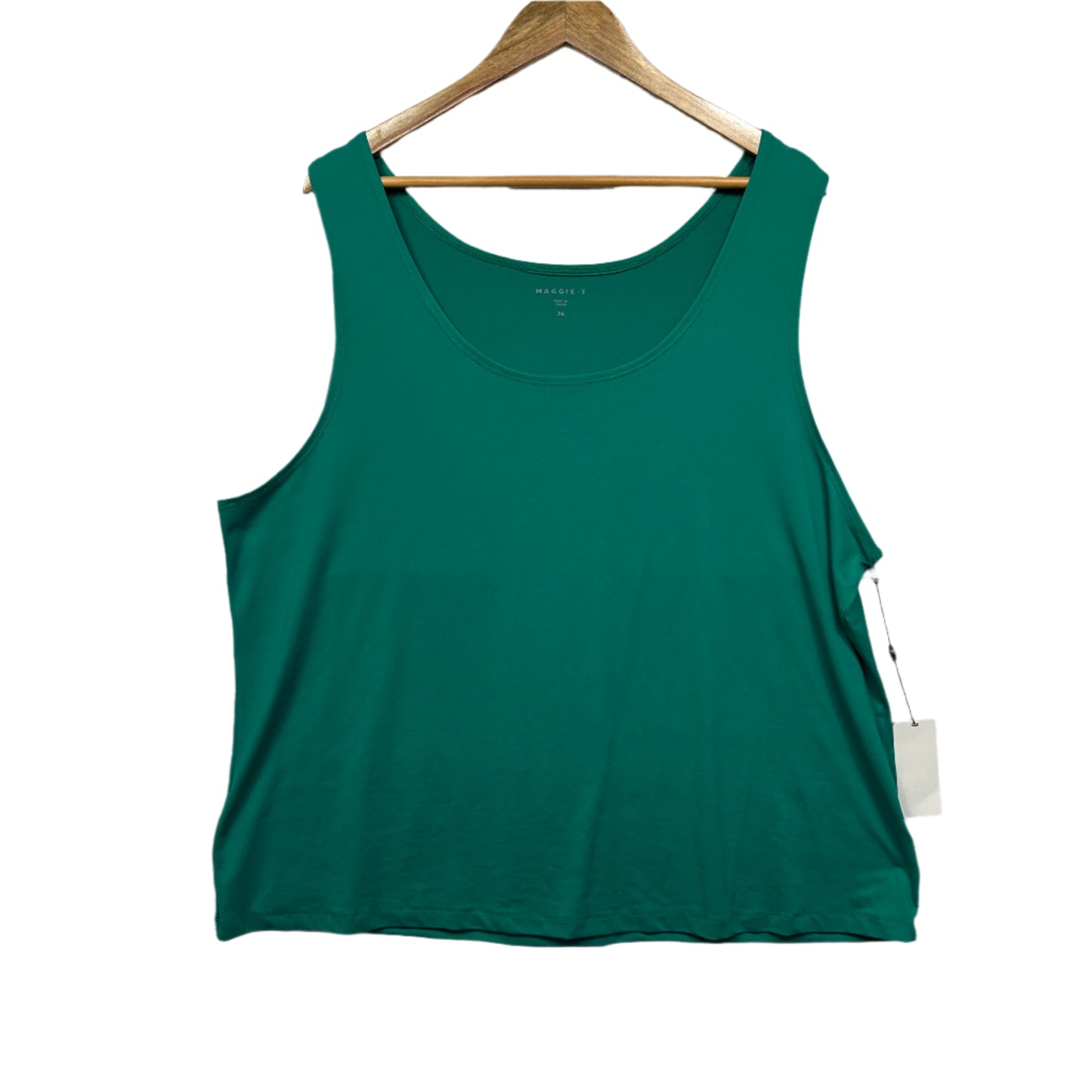 Maggie T Tank Cami Top Size 26 Green Sleeveless New