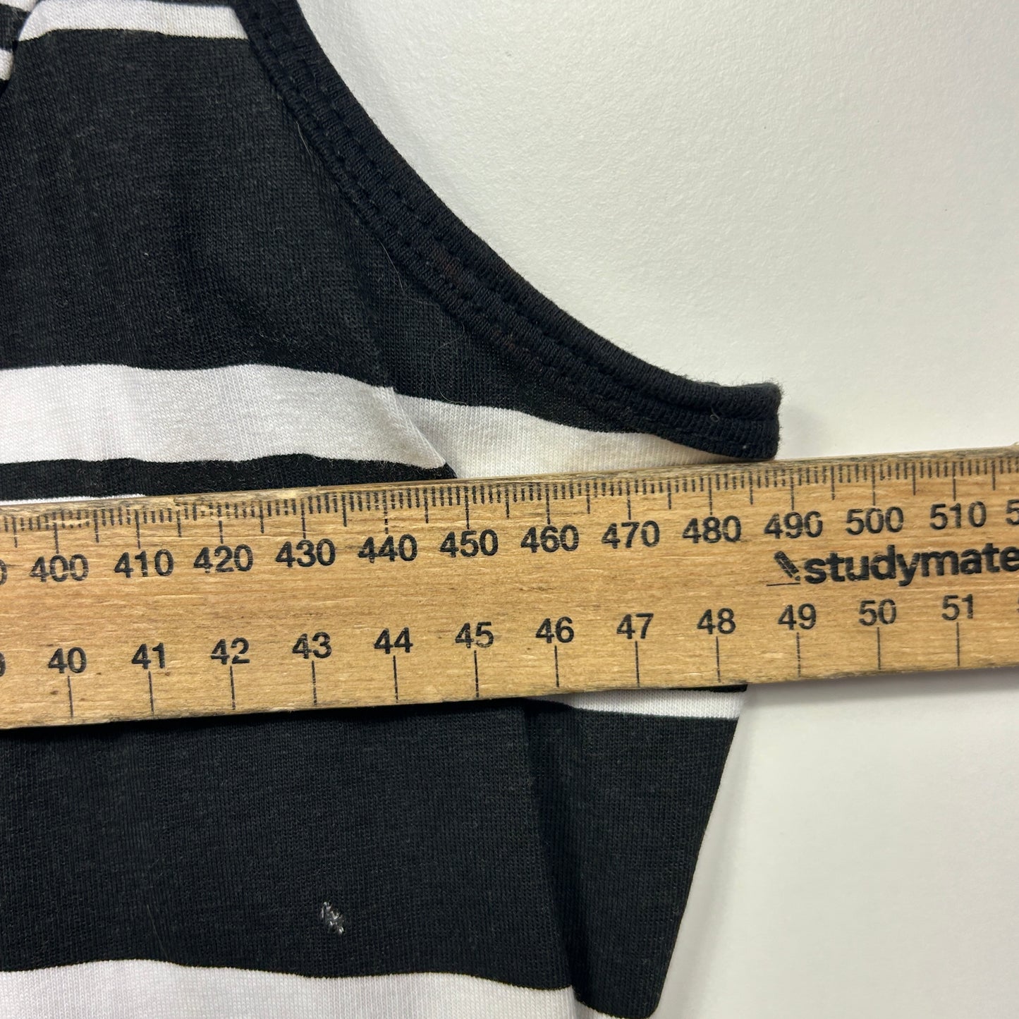 Edited Dress Size 16 Sleeveless Black White Striped Cotton