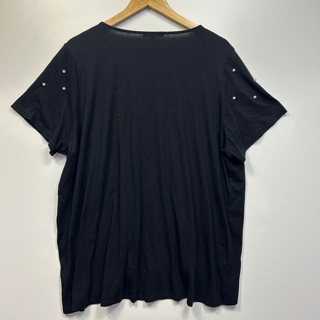 Bellecurve Black Cotton Top - Size 22