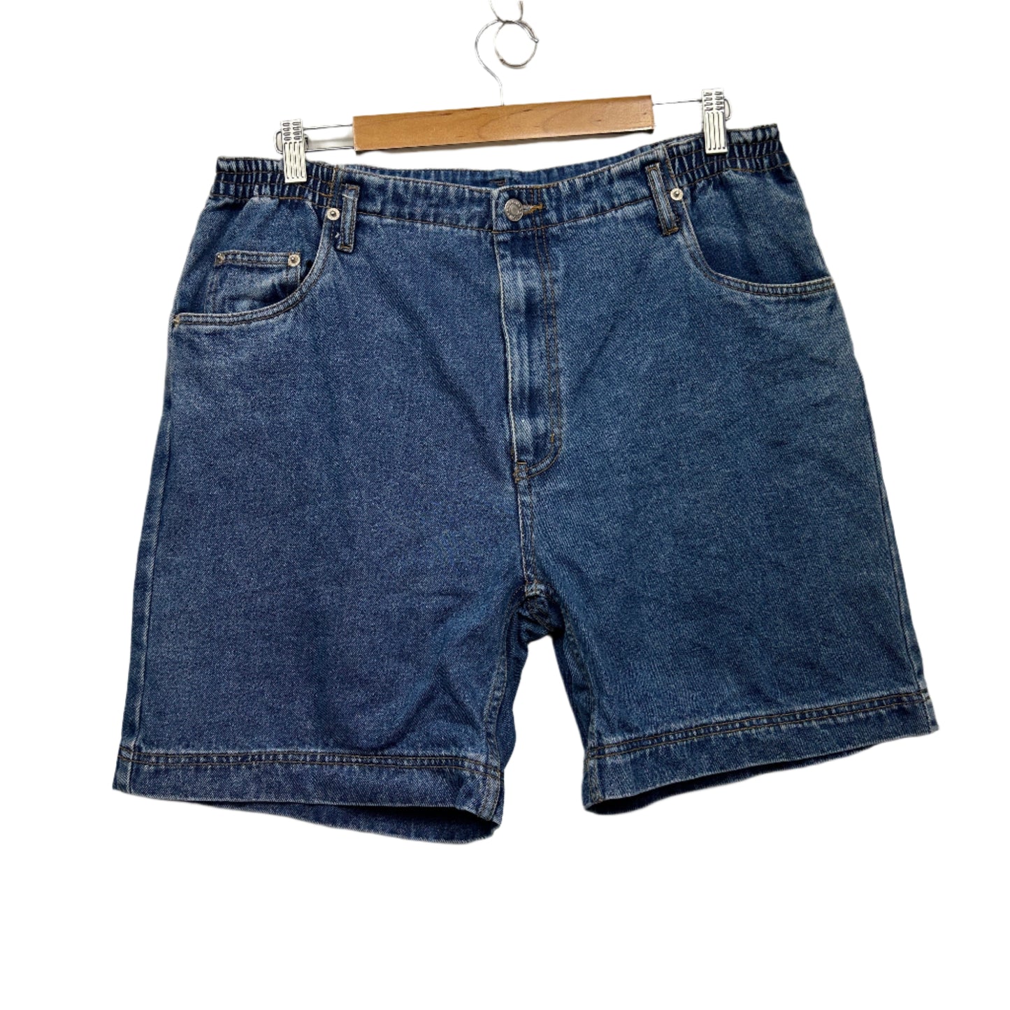 Now Denim Shorts Size 14 Blue Zip Fly Pockets