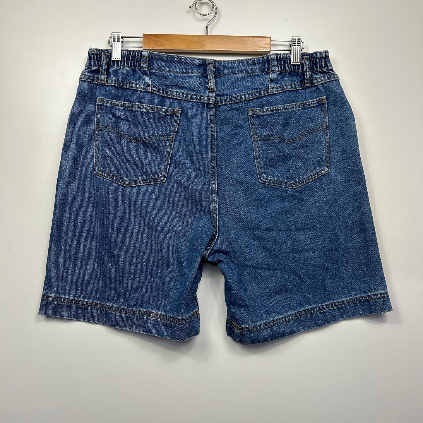 Now Denim Shorts Size 14 Blue Zip Fly Pockets