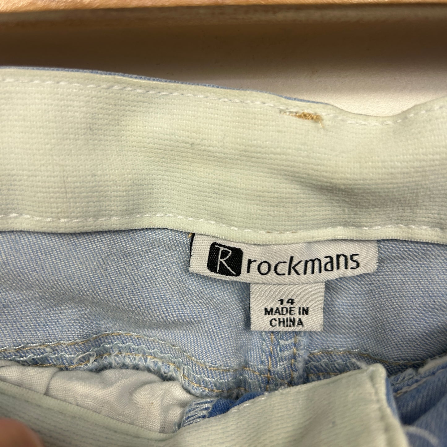 Rockmans Cropped Pants Size 14 Blue Elastic Waist