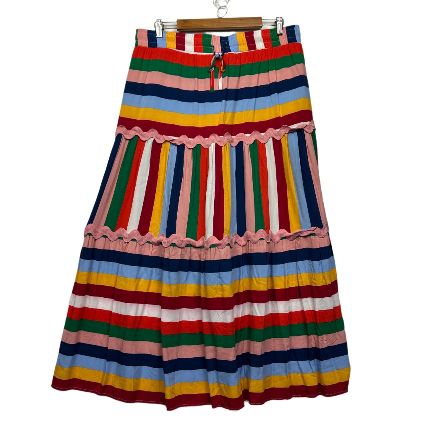 Threadz Maxi Skirt Size 2XL 18 Multicoloured Striped