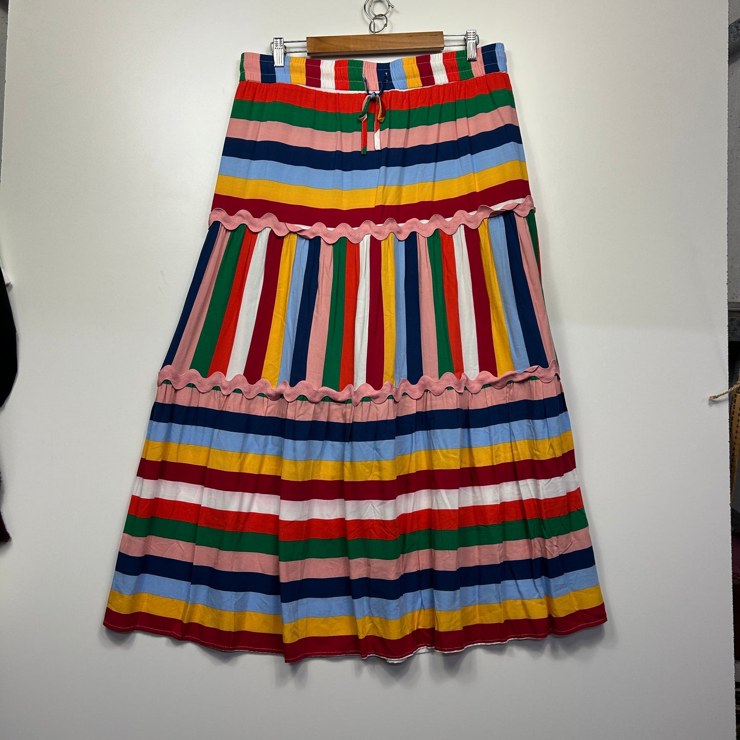 Threadz Maxi Skirt Size 2XL 18 Multicoloured Striped