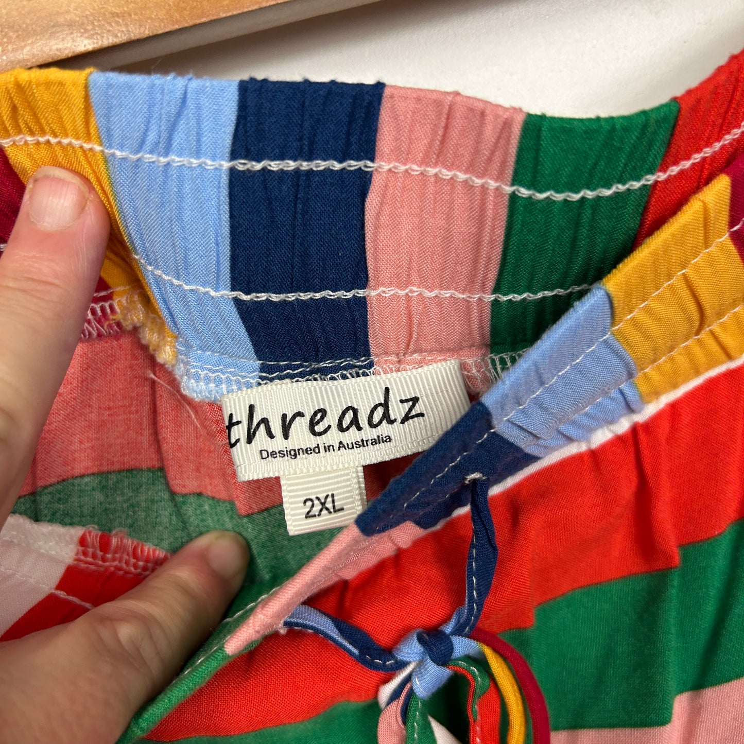 Threadz Maxi Skirt Size 2XL 18 Multicoloured Striped