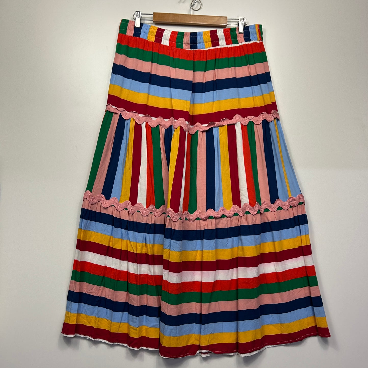 Threadz Maxi Skirt Size 2XL 18 Multicoloured Striped