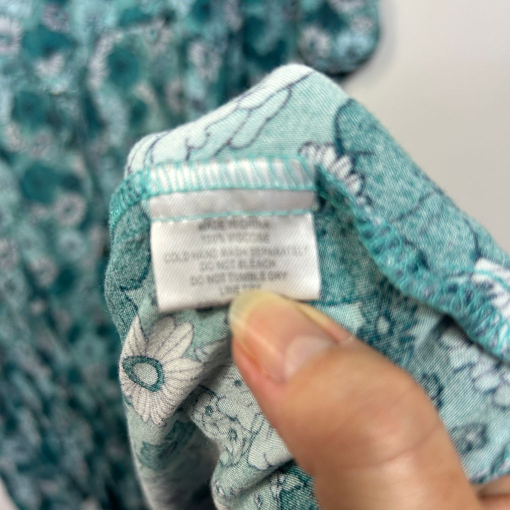 Peach Teal Floral Boho Maxi Dress - Size 22