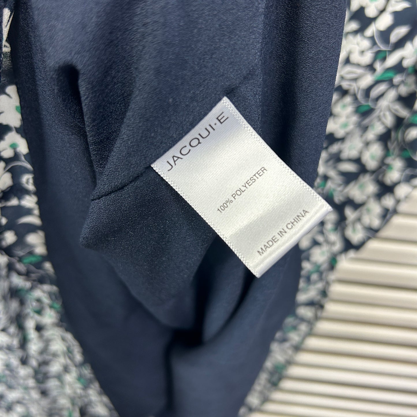 Jacqui E Dresses Size 14 Navy Floral Short Sleeve Belt