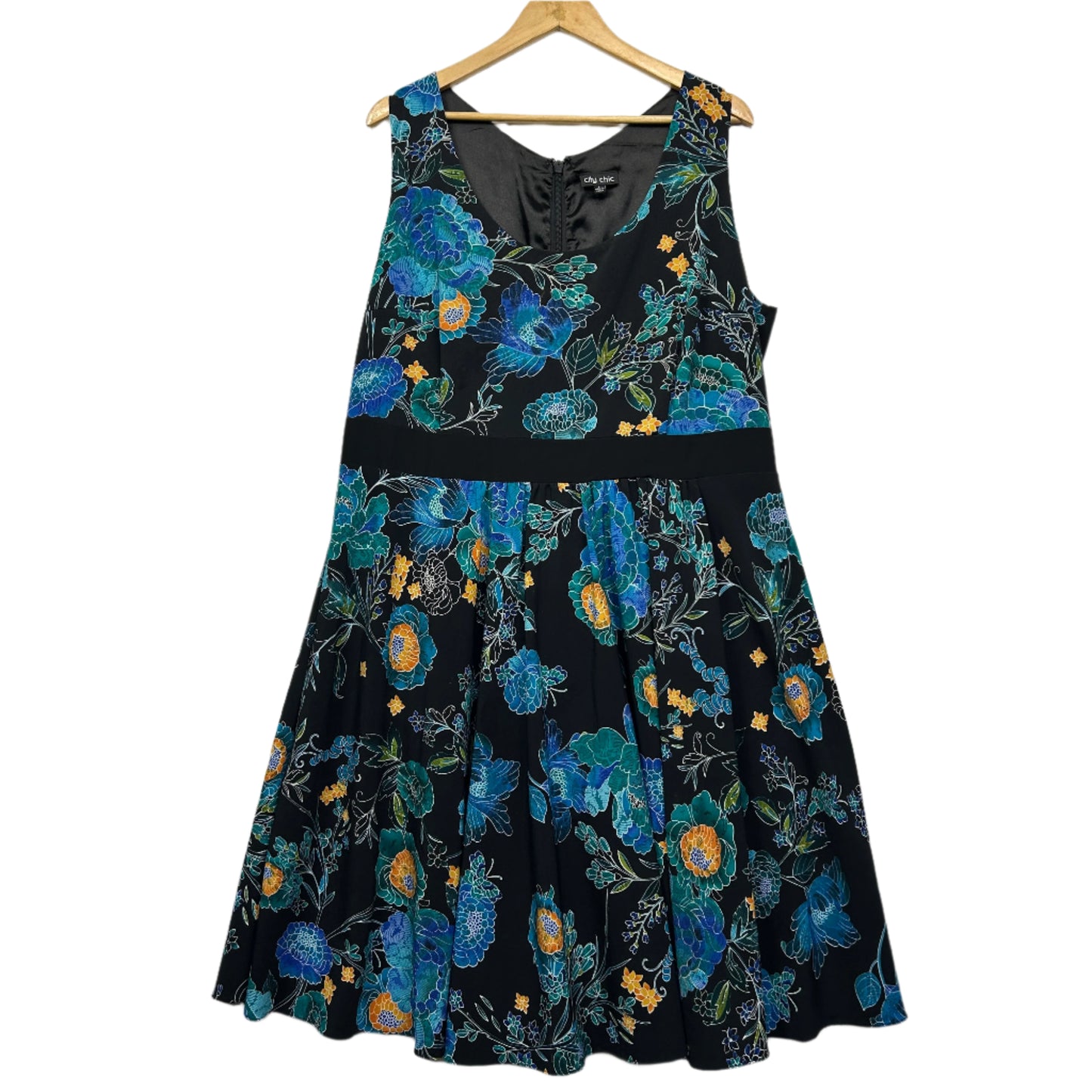 City Chic Dress Size 20 Large Plus Sleeve Fit & Flare Floral