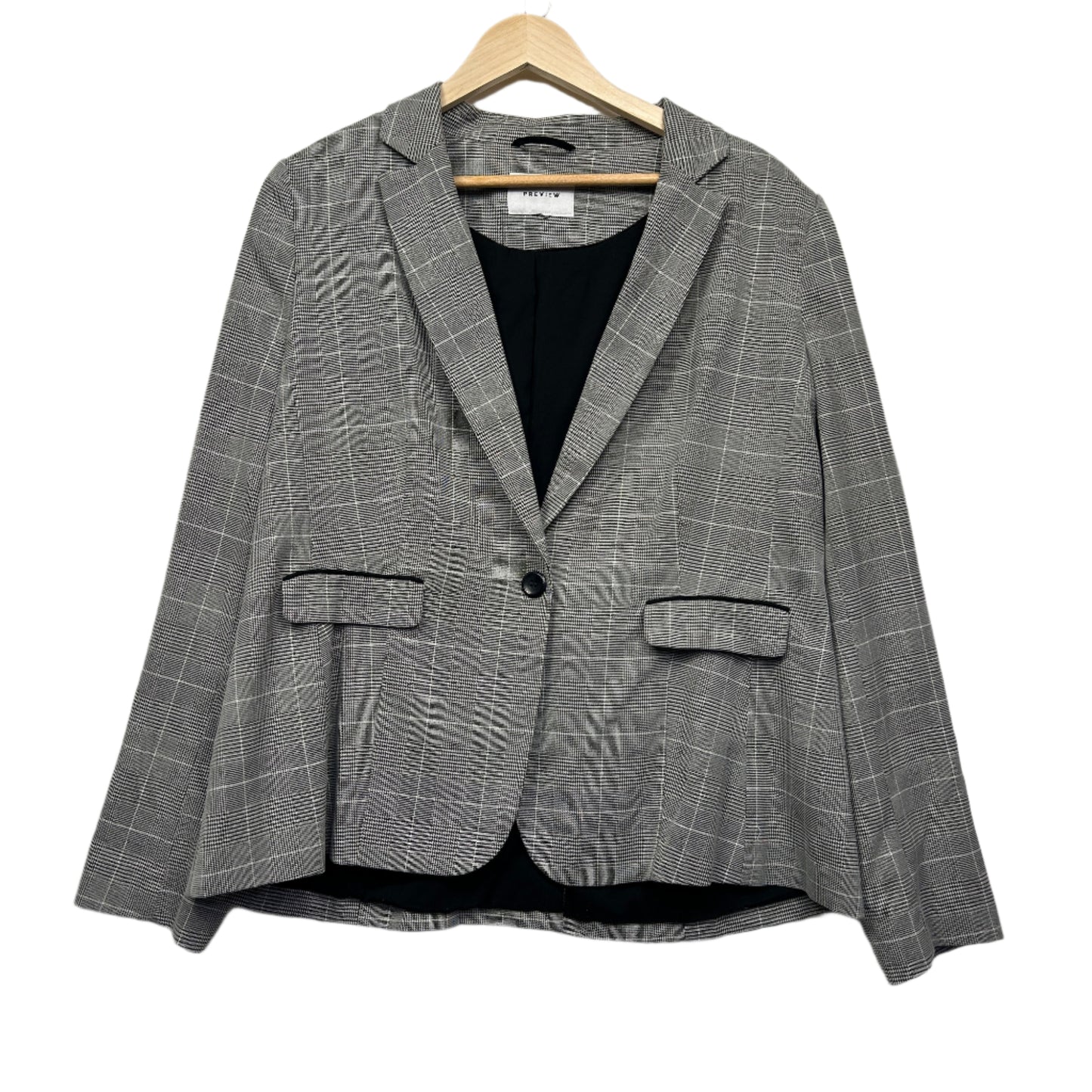 Preview Blazer Jacket Size 20 Grey Long Sleeve Check