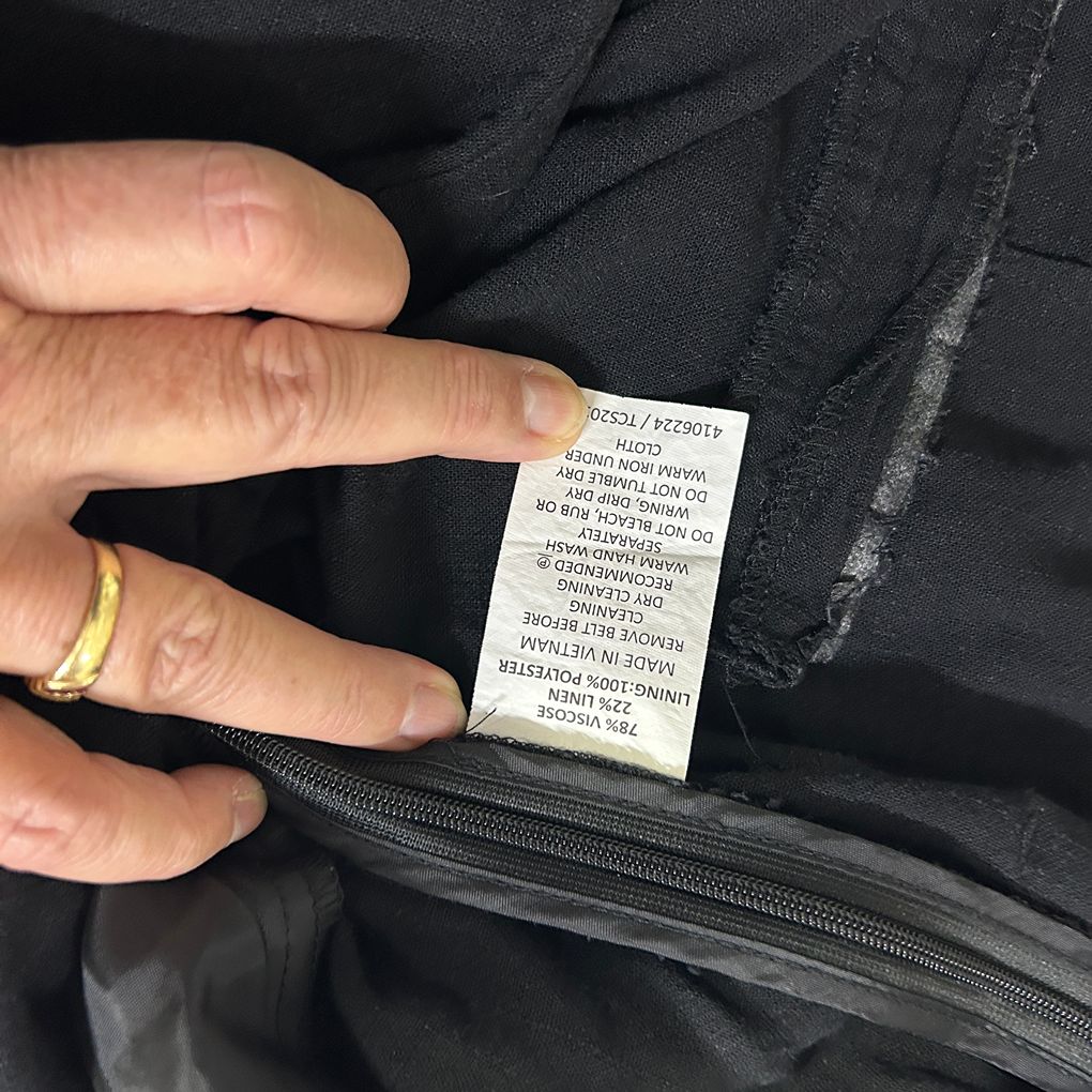 Tokito Black Linen Pants - Size 18
