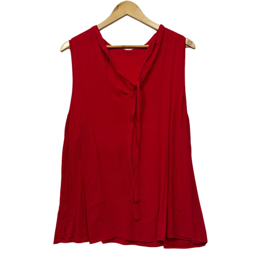 B Collection Top Size 16 Red Sleeveless Viscose