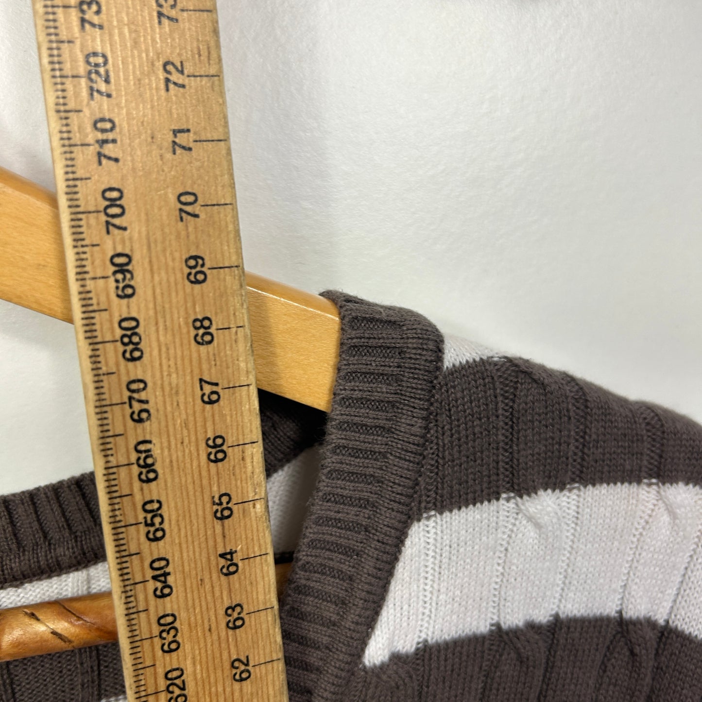 Regatta Brown and White Striped Knit Top Cardigan - Size 16