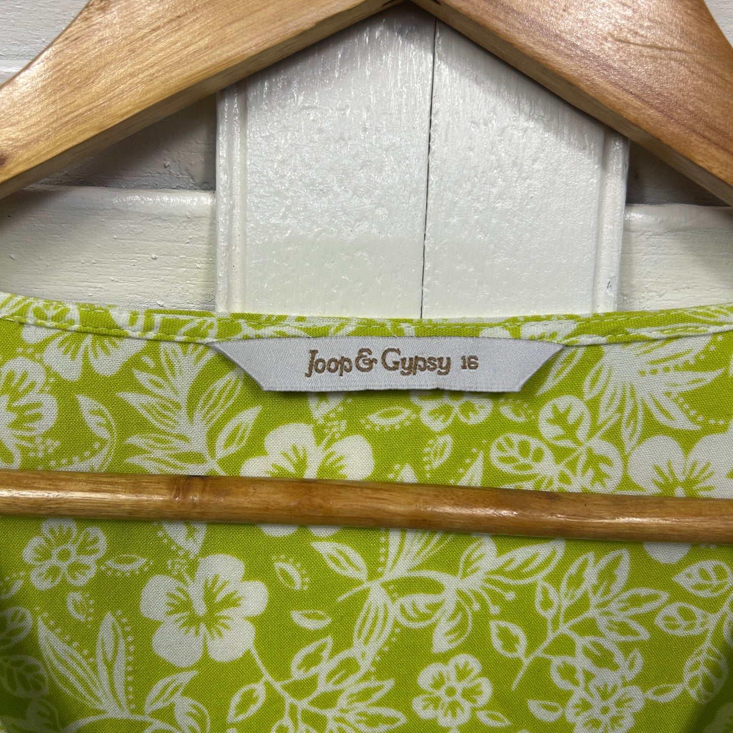 Joop & Gypsy Dress Size 16 Green Short Sleeve Belt Pockets