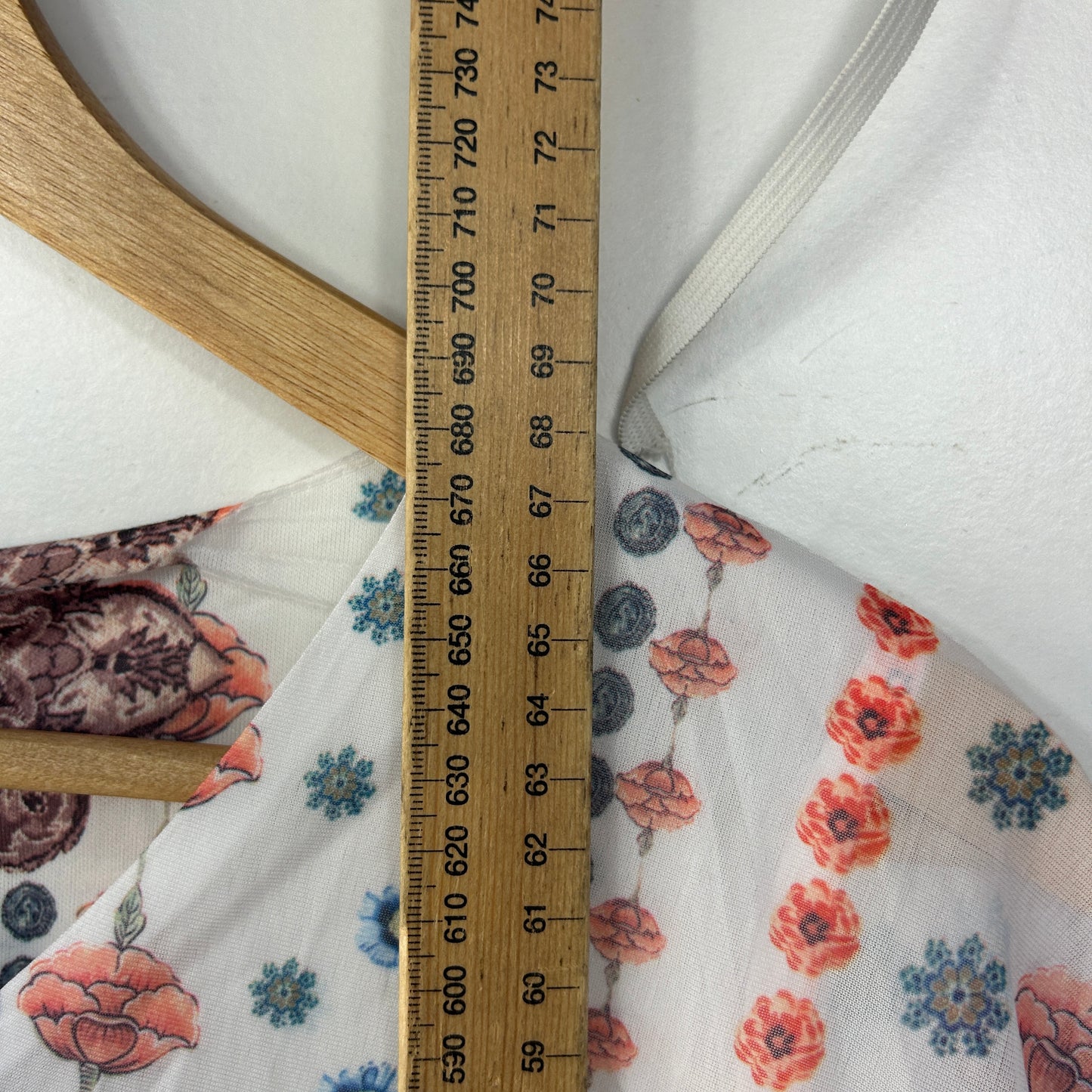 Millers White Pink Butterfly Floral Border Print Kaftan - Size L
