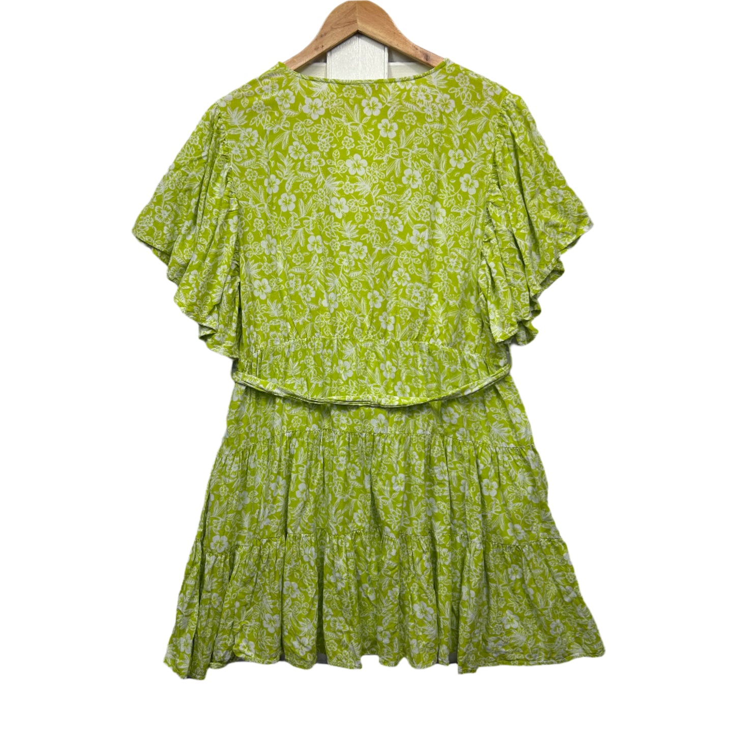 Joop & Gypsy Dress Size 16 Green Short Sleeve Belt Pockets